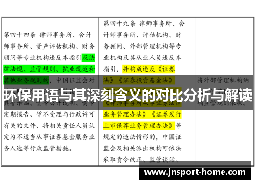 环保用语与其深刻含义的对比分析与解读